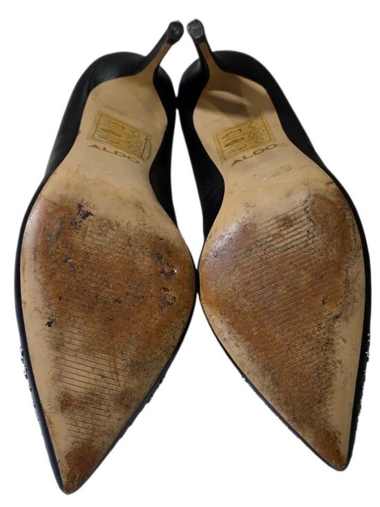 ALDO Black Metal Studded Pump Heel Shoes - Picture 11 of 13